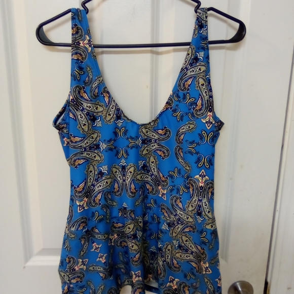 FLORYDAY Blue Paisley Women's Top PRE-OWED SIZE LARGE - Picture 5 of 5